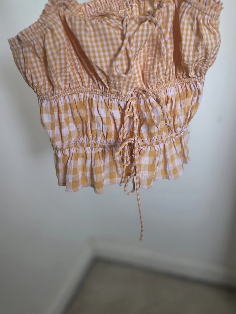 Forever 21 Yellow and White Gingham Crop Top - Picture 2 of 3